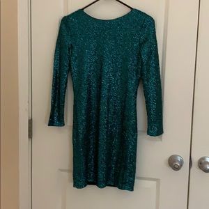 Teal sequin dress